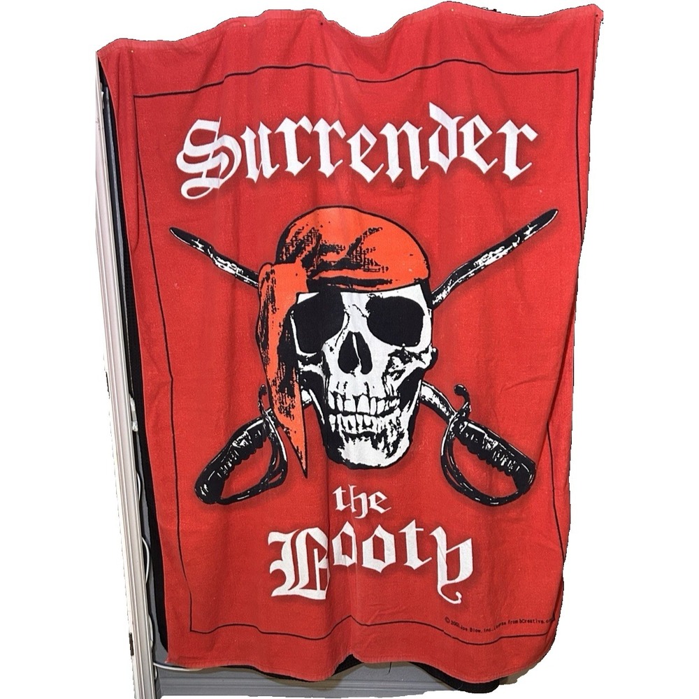 Vtg 2005 Surrender the Booty Beach Blanket / Towel  63" X 50" Joe Blow, Inc
